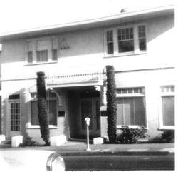 O'Leary Funeral Home on southeast corner Bodega Avenue and High Street, 1940s or 1950s