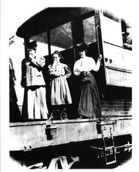 McNear family and officials at the opening of the Petaluma and Santa Rosa (P&SR) in Forestville, about 1905