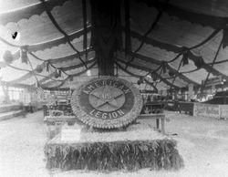 1930s Gravenstein Apple Show display by the US American Legion under the tent