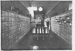 Interior of the of Buster Brown Shoe Store on Main Street in Sebastopol, California in 1920