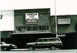 People's Music store at 122 North Main Street in Sebastopol, 1960s