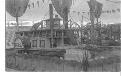 1911 Gravenstein Apple Show display of a replica of the steamship Gold that transported apples, fruit and goods from Sonoma County via Petaluma to San Francisco