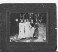 Sullivan relatives, about 1900--Fanny Doty, Minerva Ann Sullivan Newell, Henrietta "Rita" Pierini, Mary Ellen Gregson McChristian and Maude Newell