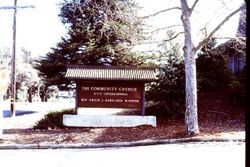 Sebastopol Community Church sign on Gravenstein Highway North, Sebastopol, California