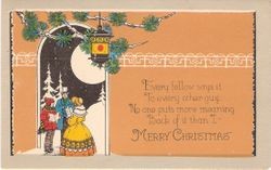 Christmas carolers with Christmas caption, about 1912