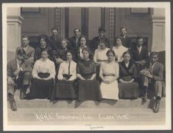 Analy Union High School Junior class of 1913 on the front steps of the original Analy high school