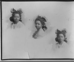 Three portraits of Bunni Cornelia E. Myers at age 9