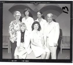 Unidentified staff at the Palm Drive Hospital service awards, 1984