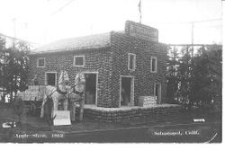 1912 Gravenstein Apple Show display of the Sebastopol Apple Growers Union packinghouse No. 1