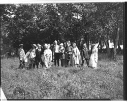 Analy Union High School 1928 yearbook photo of students in costume for the production of Shakespeare's "As You Like It"