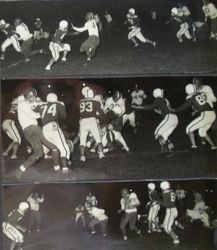 Analy High School football, fall, 1951--night game with San Rafael, Friday November, 9th, 1951