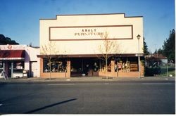 Former El Rey Theater building on South Main Street, Sebastopol with Analy Furniture and Illuminations lamp shop, about 2000