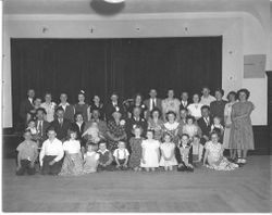 Group photo of the 50th anniversary of John Francis and Retta (Henrietta) Craig Brians March 13, 1949 at the Penngrove Club House in Penngrove, California