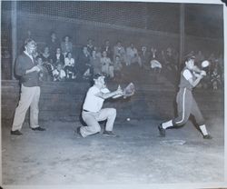 Sebastopol Lions Club softball game, about 1955 (Sebastopol Lions Club scrapbook photo)
