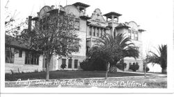 Analy Union High School, built in 1909, is seen, about 1920