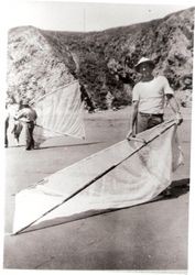 Ivan Roberts and Cliff Schultz at a Sonoma County beach, about 1940