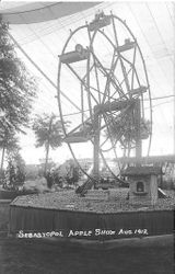 1912 Gravenstein Apple Show display of a Ferris Wheel made of apples