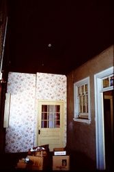 Interior of the P&SR depot (and former Clarmark Flower shop) at 261 South Main Street just prior to the restoration of the depot as the West County Museum, October 1990