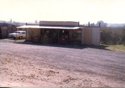 Hallberg Apple Farm roadside stand sign along Gravenstein Highway North (Highway 116), Sebastopol, California, 1979