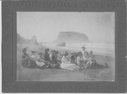 Young people's group at the mouth of Russian River