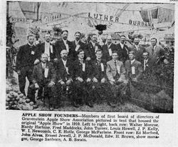 1910 Gravenstein Apple Show board of directors pictured in the tent that housed the Apple Show