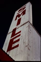 Smile sign at the Sebastopol Hardware Center at 660 Gravenstein Highway North, Sebastopol, California, March 1977