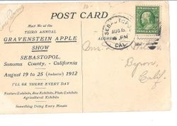 1912 Gravenstein Apple Show advertisement postcard for the 3rd annual show in Sebastopol