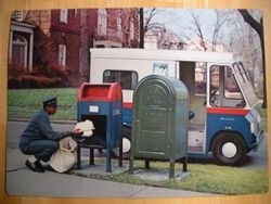 Mailbox Pickup photo poster used as school teaching guide from the Society for Visual Education, 1965