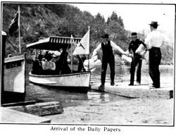 Arrival of the Daily Papers, from postcard booklet of Monte Rio on the Russian River, California, about 1900