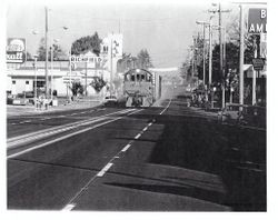 Train down main, north on Main Street, Sebastopol, April, 1970