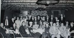 Oscar A. Hallberg attending a mostly directors Heart Association meeting at the St. Rose Hotel in Santa Rosa, 1956