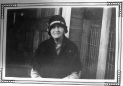 Mrs. Harriet Adelia Sebring Allen at about 85 years old at Bodega Bay, about 1930