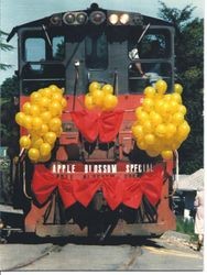 Apple Blossom Special train decked out in red bows and yellow balloons for the 1978 Apple Blossom Festival