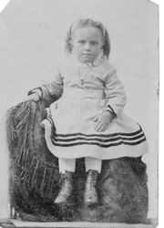 Unidentified toddler girl (possibly friend or family member of Otis Allen family), circa 1870