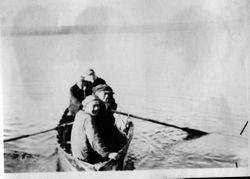 Unidentified row-boaters at Bodega Bay