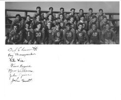 Analy High School football team NBL Champions seated on bleachers for picture 1944