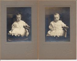 Two poses of Lester E. Sharp at 13 months old in 1913