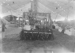 1915 Gravenstein Apple Show display by the Camp Fire Girls under a large tent