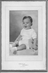 Studio portrait of an unidentified young baby boy about 6 months old, about 1930s