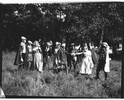 Analy Union High School 1928 yearbook photo of students in costume for the production of Shakespeare's "As You Like It"