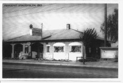 Clarmark Florist Shop in the Sebastopol Petaluma and Santa Rosa (P&SR) Railway depot station, 1969