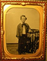 Young boy who is an unidentified member of the Swain family of Sebastopol, 1850s