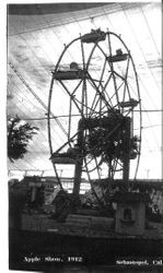 1912 Gravenstein Apple Show display of a Ferris Wheel made of apples