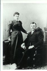 Formal portrait of Mamie (Crow) Whiteside and husband