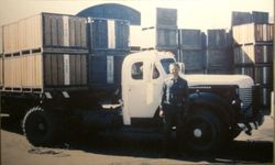 Darrel Hurst stands in front of a truck loaded with Hurst apples on the Hurst Ranch at 1689 Pleasant Hill Road in Sebastopol