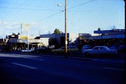 Magnolia Shopping Center on Healdsburg Avenue, Sebastopol, California, with various stores, 1970s