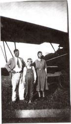 Mr. and Mrs. Walton and son Wallace at Sebastopol Airport early 1930s