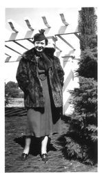 Bunni Cornelia E. Myers outside in a fur coat, December 22, 1937