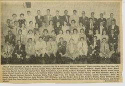 Analy High School Class of 1949 Ten Year Reunion held June 13, 1959 at the Sebastopol Grange Hall