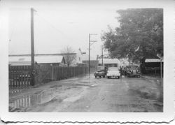 1951 floodwaters on McKinley Street extension near the Barlow apple processing plant